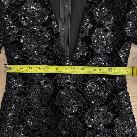 NWT Zhivago Black Sequin Lace Mini Dress - Picture 14 of 14